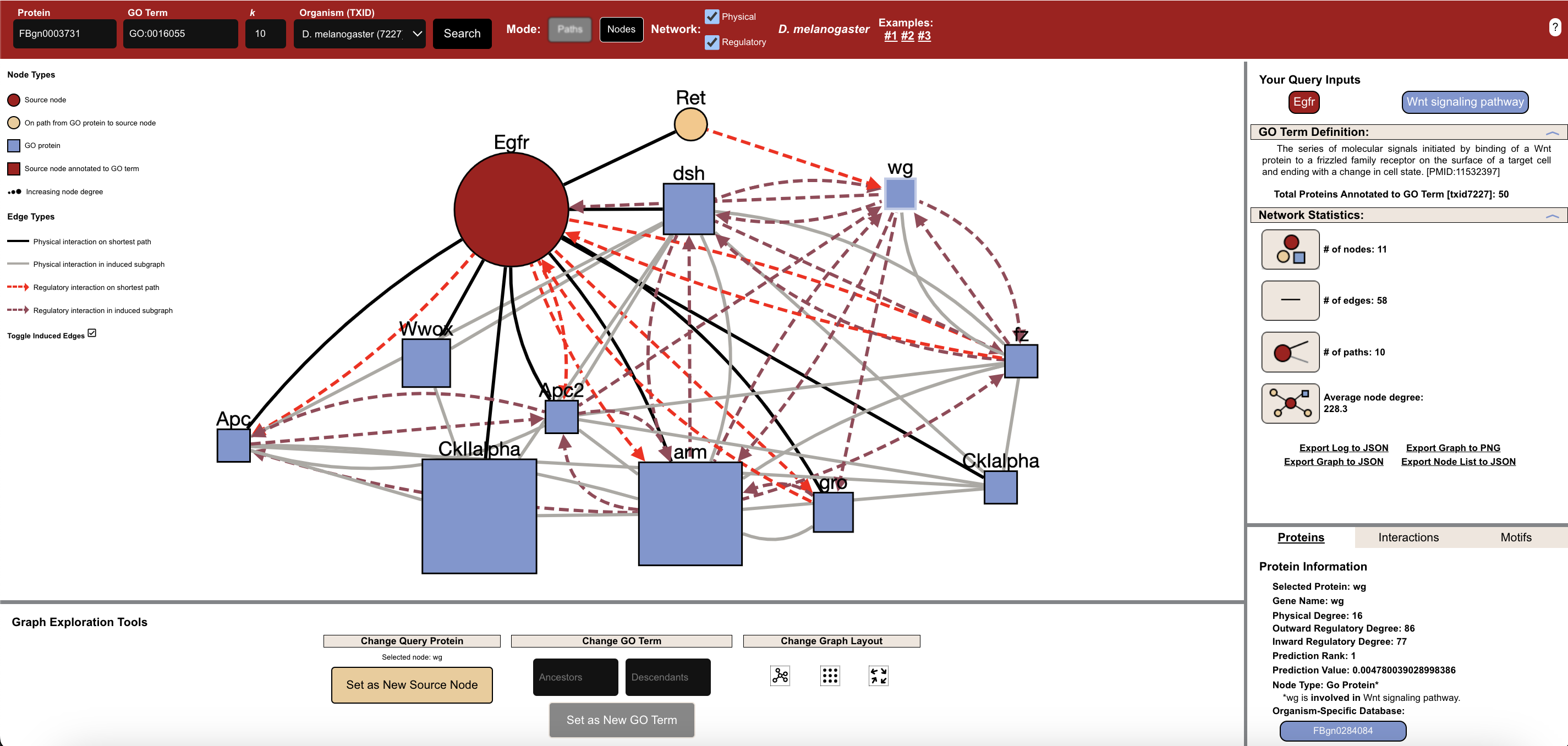 Screenshot of ProteinWeaver interface